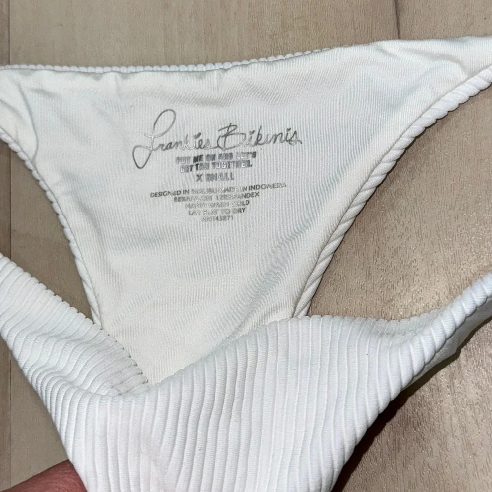 Frankie’s Bikinis bottoms ribbed white bride honeymoon cheeky skimpy micro moon